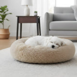 Premium Round Plush Calming Dog Bed Anti-Slip Washable Pet Nest