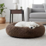 Premium Round Plush Calming Dog Bed Anti-Slip Washable Pet Nest