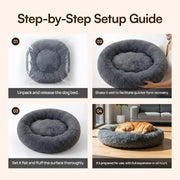 Premium Round Plush Calming Dog Bed Anti-Slip Washable Pet Nest