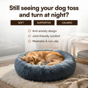 Premium Round Plush Calming Dog Bed Anti-Slip Washable Pet Nest